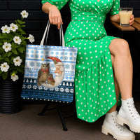 Owl Love Santa Moon Christmas Tote Bag Xmas Holiday Patterns - Wonder Print Shop