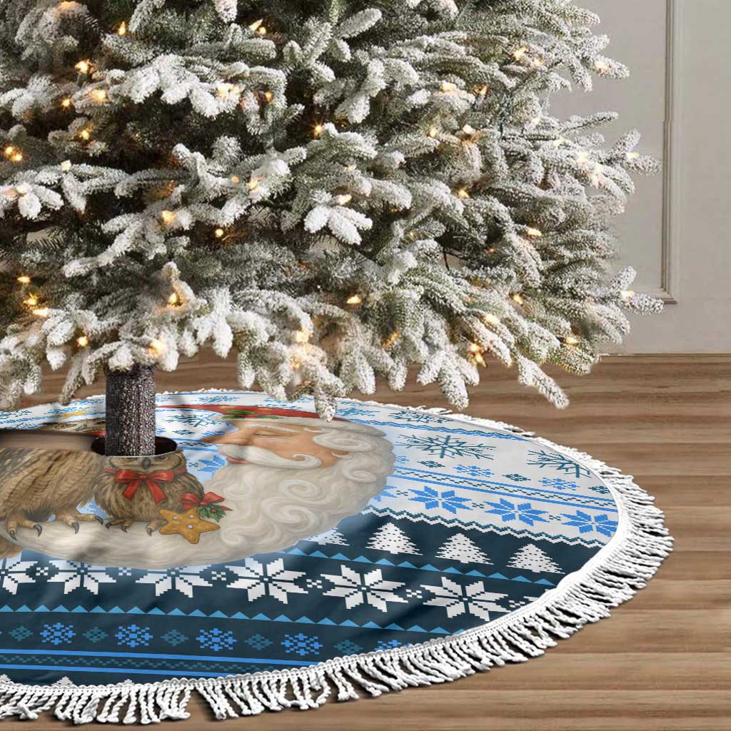Owl Love Santa Moon Christmas Tree Skirt Xmas Holiday Patterns - Wonder Print Shop