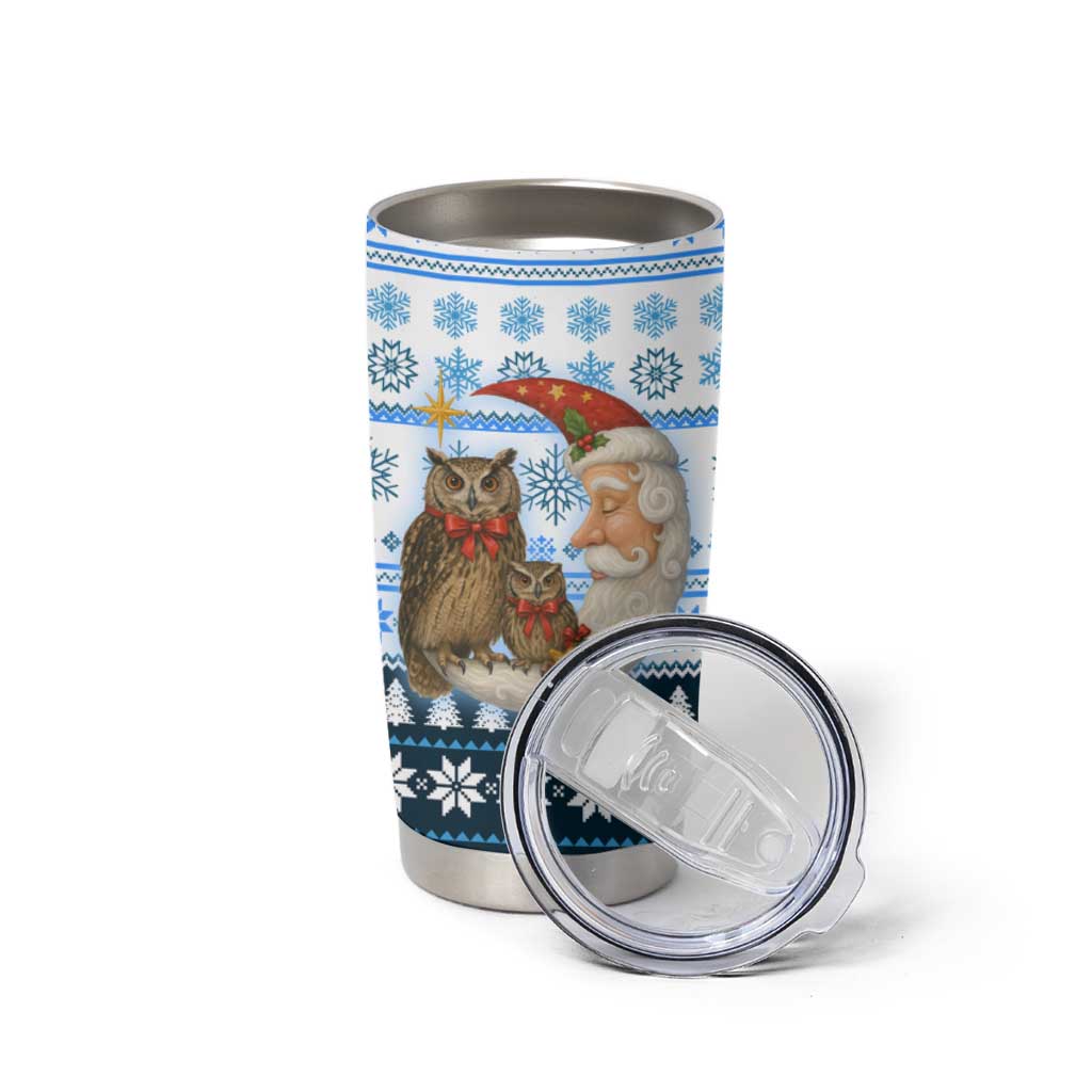 Owl Love Santa Moon Christmas Tumbler Cup Xmas Holiday Patterns - Wonder Print Shop