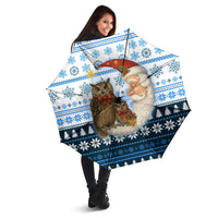 Owl Love Santa Moon Christmas Umbrella Xmas Holiday Patterns - Wonder Print Shop