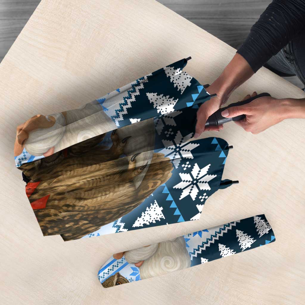 Owl Love Santa Moon Christmas Umbrella Xmas Holiday Patterns - Wonder Print Shop