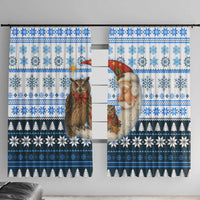 Owl Love Santa Moon Christmas Window Curtain Xmas Holiday Patterns - Wonder Print Shop