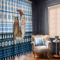 Owl Love Santa Moon Christmas Window Curtain Xmas Holiday Patterns - Wonder Print Shop