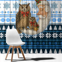 Owl Love Santa Moon Christmas Window Curtain Xmas Holiday Patterns - Wonder Print Shop