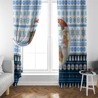 Owl Love Santa Moon Christmas Window Curtain Xmas Holiday Patterns - Wonder Print Shop