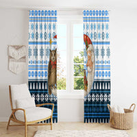 Owl Love Santa Moon Christmas Window Curtain Xmas Holiday Patterns - Wonder Print Shop