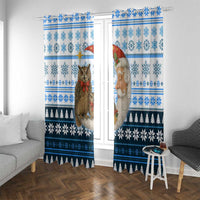 Owl Love Santa Moon Christmas Window Curtain Xmas Holiday Patterns - Wonder Print Shop