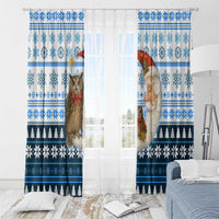 Owl Love Santa Moon Christmas Window Curtain Xmas Holiday Patterns - Wonder Print Shop