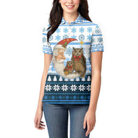 Owl Love Santa Moon Christmas Women Polo Shirt Xmas Holiday Patterns - Wonder Print Shop