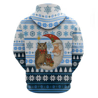 Owl Love Santa Moon Christmas Zip Hoodie Xmas Holiday Patterns - Wonder Print Shop