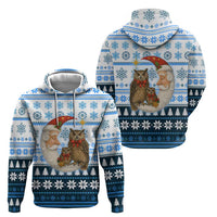 Owl Love Santa Moon Christmas Zip Hoodie Xmas Holiday Patterns - Wonder Print Shop