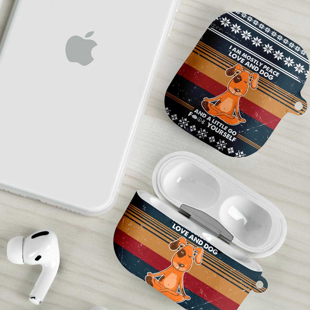 Peace Love And Dog Christmas AirPods Case Xmas Holiday Patterns - Wonder Print Shop