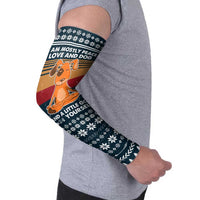 Peace Love And Dog Christmas Arm Sleeves Xmas Holiday Patterns - Wonder Print Shop