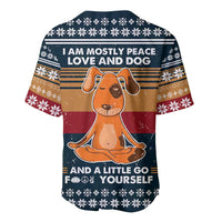 Peace Love And Dog Christmas Baseball Jersey Xmas Holiday Patterns - Wonder Print Shop