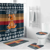 Peace Love And Dog Christmas Bathroom Set Xmas Holiday Patterns - Wonder Print Shop