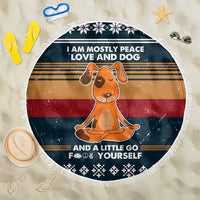 Peace Love And Dog Christmas Beach Blanket Xmas Holiday Patterns - Wonder Print Shop
