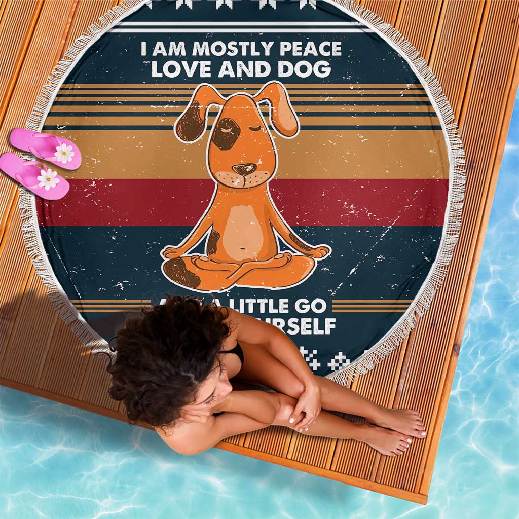Peace Love And Dog Christmas Beach Blanket Xmas Holiday Patterns - Wonder Print Shop