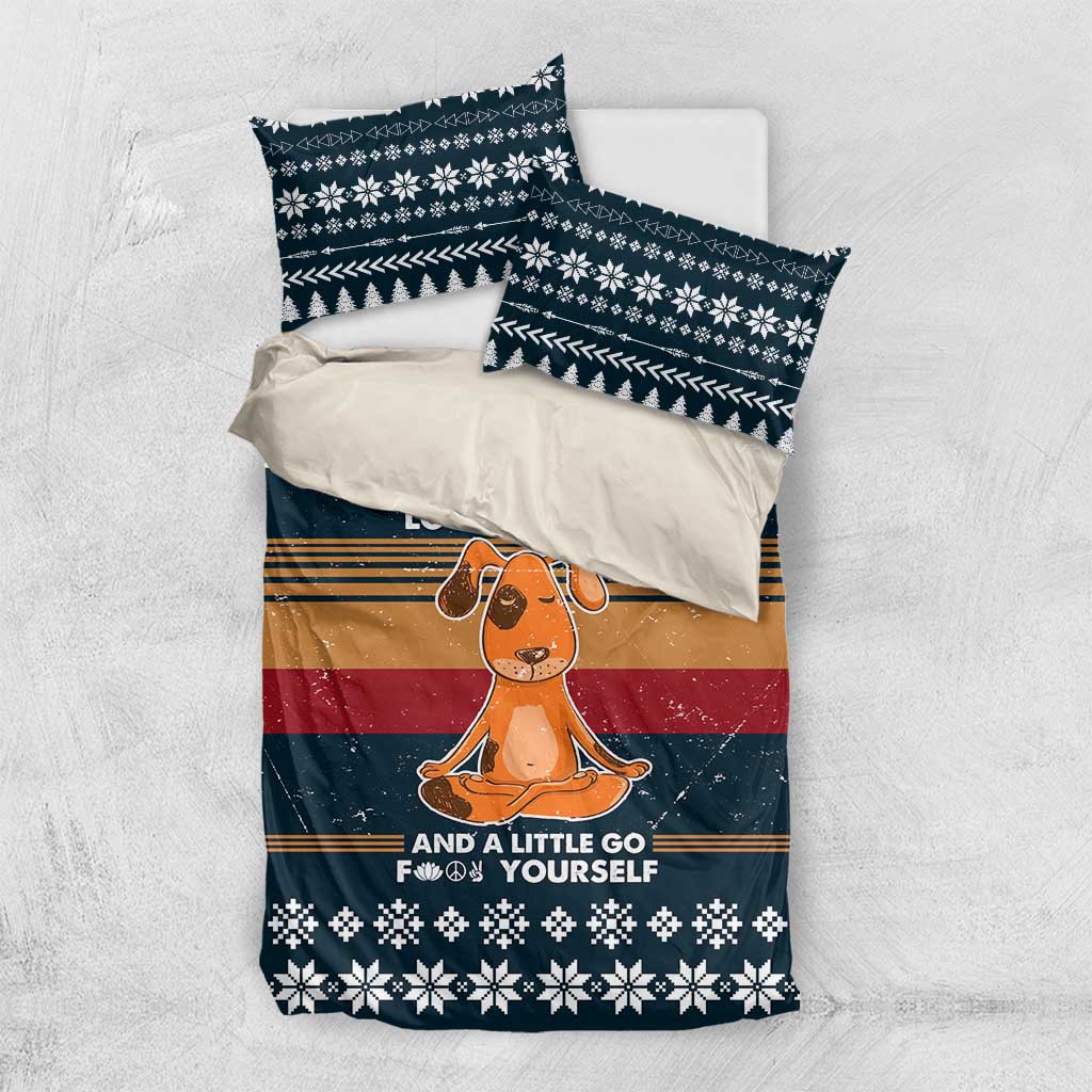 Peace Love And Dog Christmas Bedding Set Xmas Holiday Patterns - Wonder Print Shop