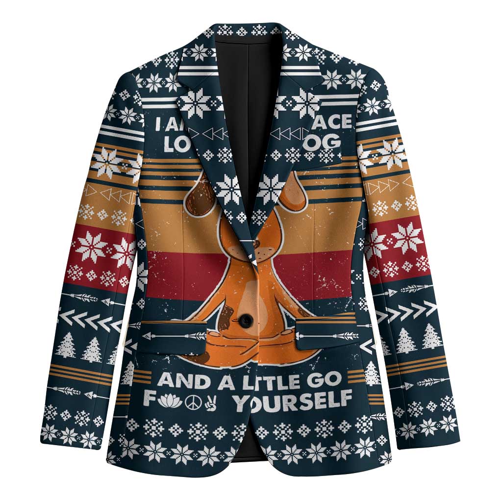 Peace Love And Dog Christmas Blazer Xmas Holiday Patterns - Wonder Print Shop