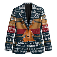 Peace Love And Dog Christmas Blazer Xmas Holiday Patterns - Wonder Print Shop