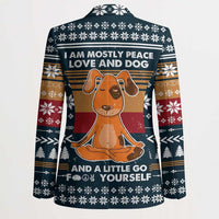Peace Love And Dog Christmas Blazer Xmas Holiday Patterns - Wonder Print Shop