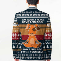 Peace Love And Dog Christmas Blazer Xmas Holiday Patterns - Wonder Print Shop