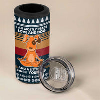 Peace Love And Dog Christmas 4 in 1 Can Cooler Tumbler Xmas Holiday Patterns - Wonder Print Shop