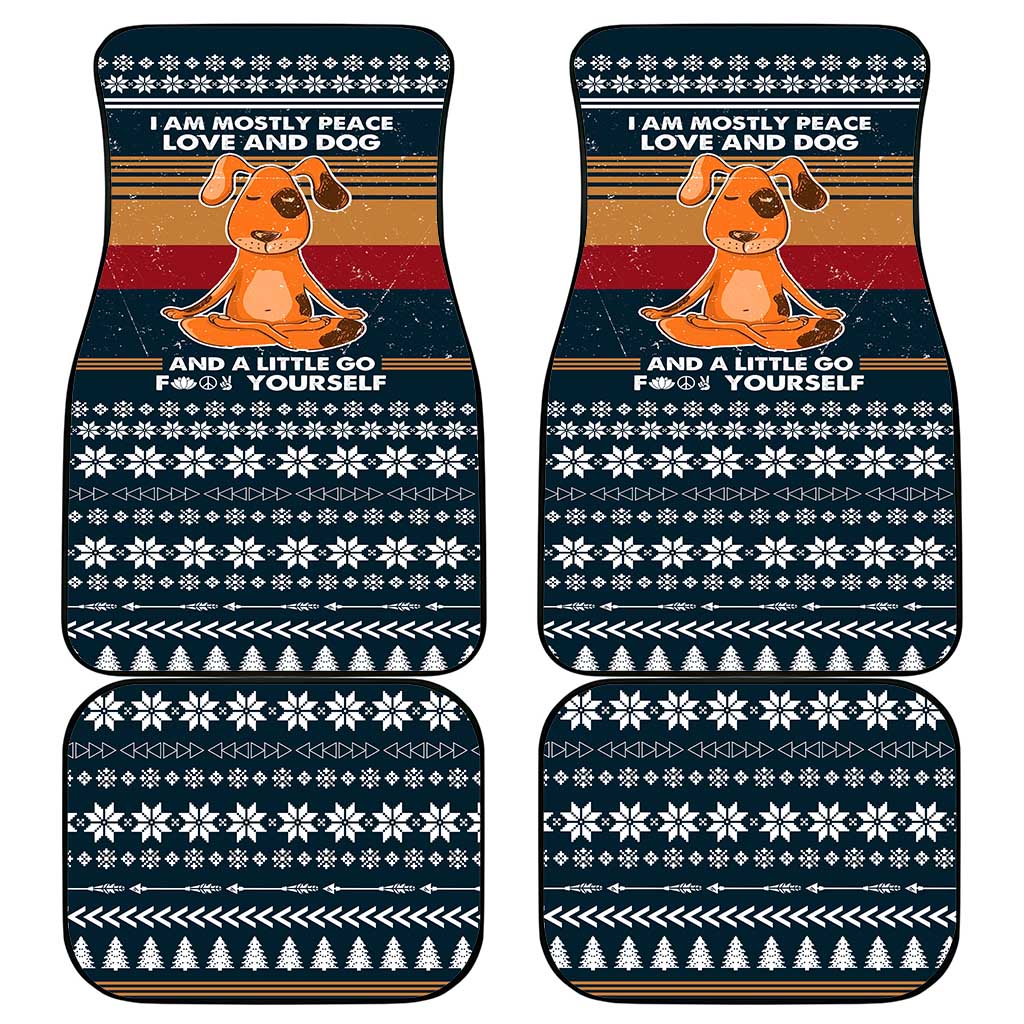 Peace Love And Dog Christmas Car Mats Xmas Holiday Patterns - Wonder Print Shop