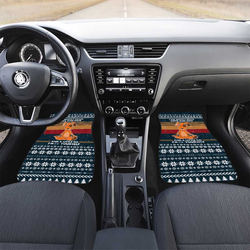 Peace Love And Dog Christmas Car Mats Xmas Holiday Patterns - Wonder Print Shop