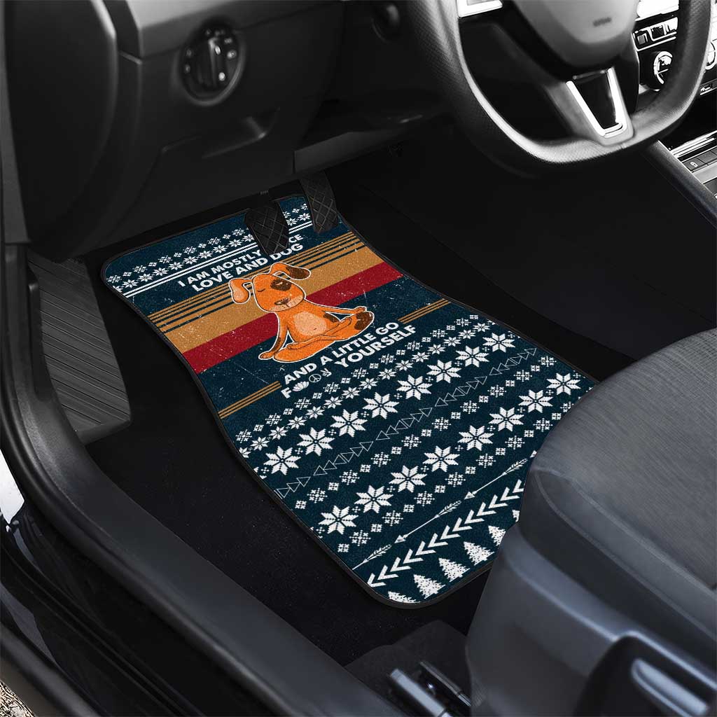 Peace Love And Dog Christmas Car Mats Xmas Holiday Patterns - Wonder Print Shop