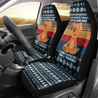 Peace Love And Dog Christmas Car Seat Cover Xmas Holiday Patterns - Wonder Print Shop