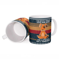 Peace Love And Dog Christmas Ceramic Mug Xmas Holiday Patterns - Wonder Print Shop