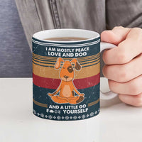 Peace Love And Dog Christmas Ceramic Mug Xmas Holiday Patterns - Wonder Print Shop