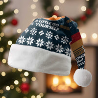 Peace Love And Dog Christmas Santa Hat Xmas Holiday Patterns - Wonder Print Shop