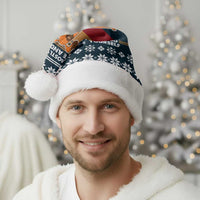 Peace Love And Dog Christmas Santa Hat Xmas Holiday Patterns - Wonder Print Shop