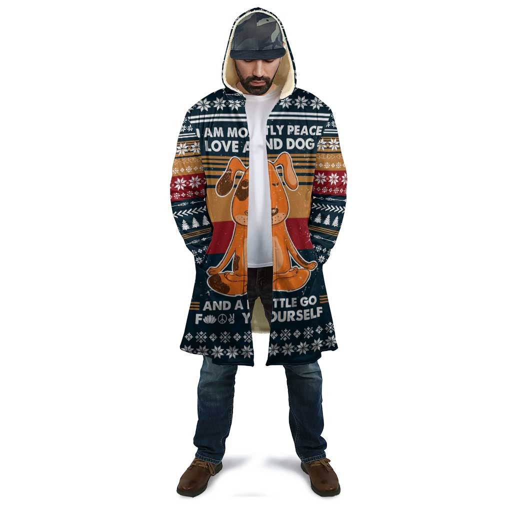 Peace Love And Dog Christmas Cloak Xmas Holiday Patterns - Wonder Print Shop