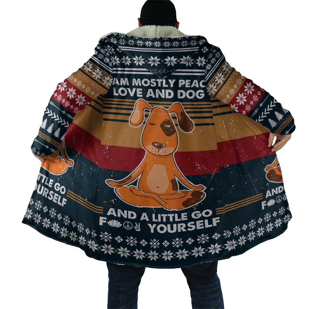 Peace Love And Dog Christmas Cloak Xmas Holiday Patterns - Wonder Print Shop