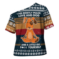 Peace Love And Dog Christmas Cross Shoulder Shirt Xmas Holiday Patterns - Wonder Print Shop
