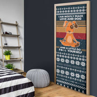 Peace Love And Dog Christmas Door Cover Xmas Holiday Patterns - Wonder Print Shop