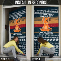 Peace Love And Dog Christmas Door Cover Xmas Holiday Patterns - Wonder Print Shop