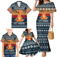 Peace Love And Dog Christmas Family Matching Mermaid Dress and Hawaiian Shirt Xmas Holiday Patterns - Wonder Print Shop