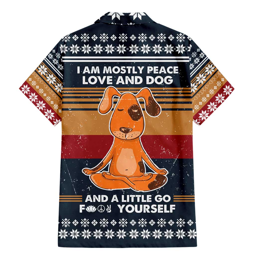 Peace Love And Dog Christmas Family Matching Mermaid Dress and Hawaiian Shirt Xmas Holiday Patterns - Wonder Print Shop
