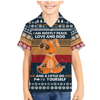 Peace Love And Dog Christmas Family Matching Mermaid Dress and Hawaiian Shirt Xmas Holiday Patterns - Wonder Print Shop