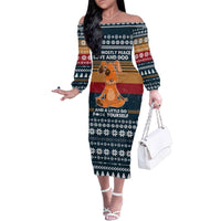 Peace Love And Dog Christmas Family Matching Off The Shoulder Long Sleeve Dress and Hawaiian Shirt Xmas Holiday Patterns - Wonder Print Shop