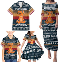 Peace Love And Dog Christmas Family Matching Puletasi and Hawaiian Shirt Xmas Holiday Patterns - Wonder Print Shop