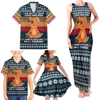 Peace Love And Dog Christmas Family Matching Tank Maxi Dress and Hawaiian Shirt Xmas Holiday Patterns - Wonder Print Shop