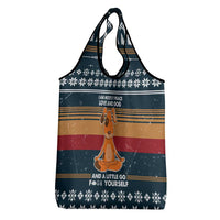 Peace Love And Dog Christmas Grocery Bag Xmas Holiday Patterns - Wonder Print Shop