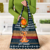 Peace Love And Dog Christmas Grocery Bag Xmas Holiday Patterns - Wonder Print Shop