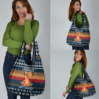 Peace Love And Dog Christmas Grocery Bag Xmas Holiday Patterns - Wonder Print Shop