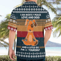 Peace Love And Dog Christmas Hawaiian Shirt Xmas Holiday Patterns - Wonder Print Shop